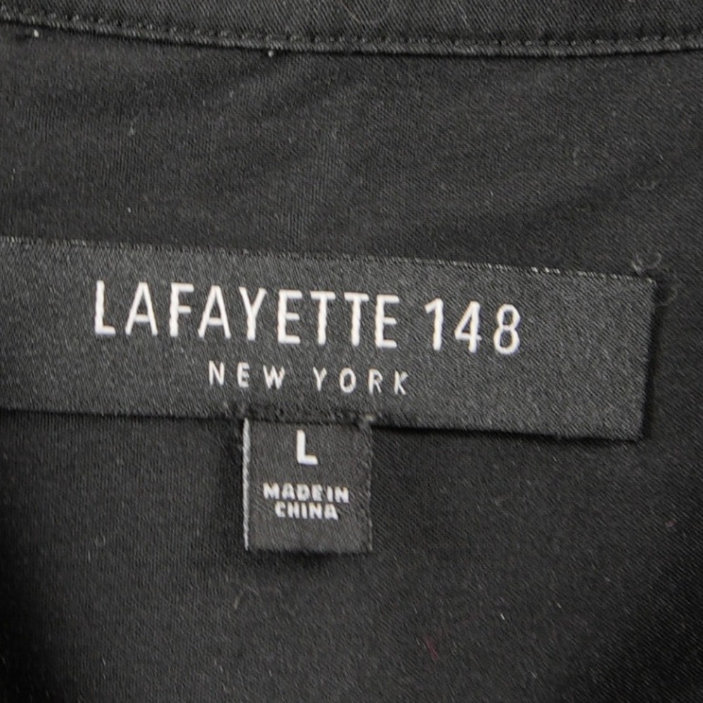 Lafayette 148 New York Stretch Cotton Women Shirt L Long Sleeve Coastal Office - Picture 6 of 16